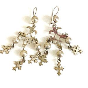 Fabulous sterling Yalalag cross earrings from Oaxaca, Mexico